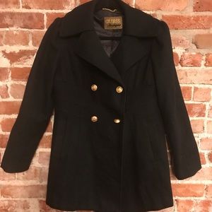 Black guess peacoat with gold buttons